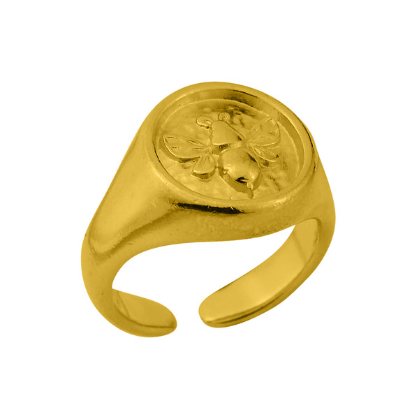 Δαχτυλίδι Από Ορείχαλκο Επιχρυσωμένο Με Μέλισσα KPF34131