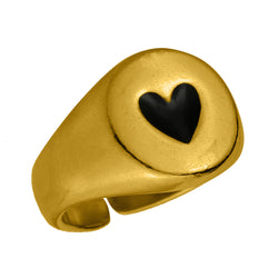 Δαχτυλίδι Από Ορείχαλκο Επιχρυσωμένο Με Καρδιά KPF38555 - Kosmimatakia