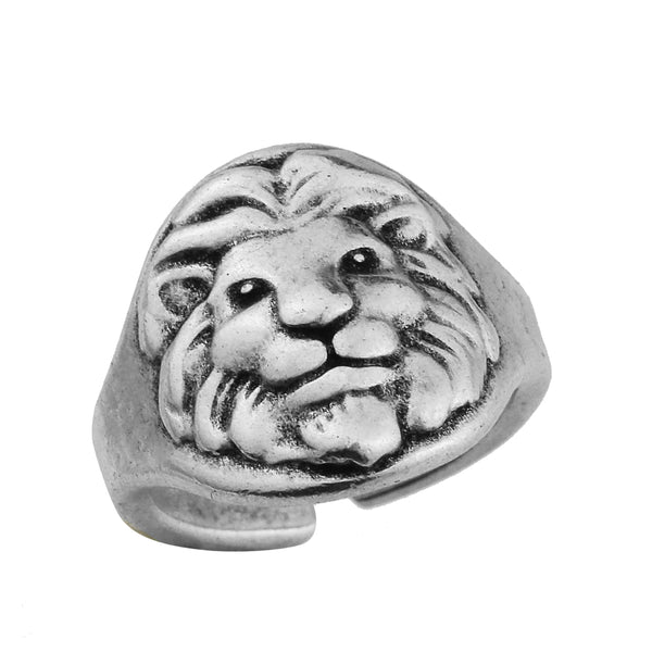 Δαχτυλίδι Από Ορείχαλκο Επαργυρωμένο Με Λιοντάρι KPF38596