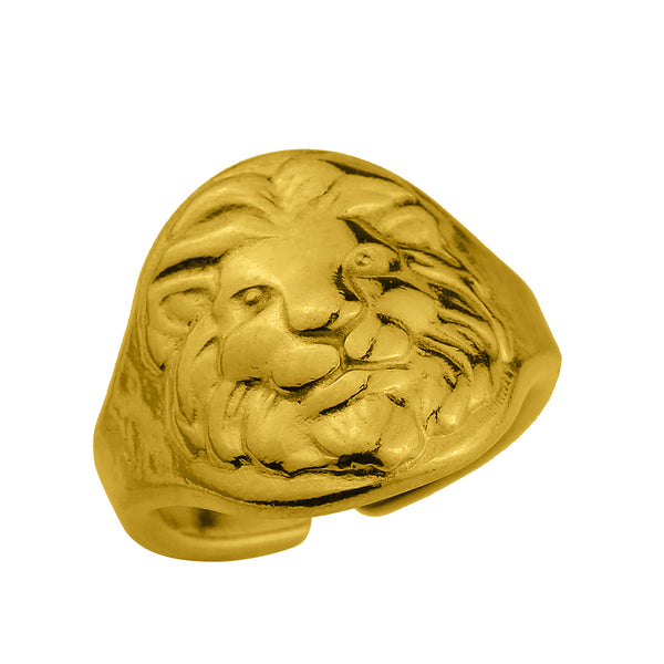 Δαχτυλίδι Από Ορείχαλκο Επιχρυσωμένο 24Κ Με Λιοντάρι KPF38597