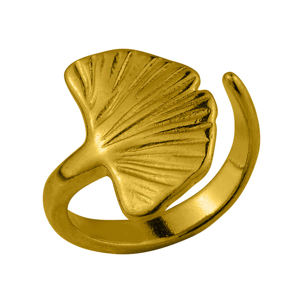 Δαχτυλίδι Από Ορείχαλκο Επιχρυσωμένο 24Κ Gingo Biloba ΚPF38624