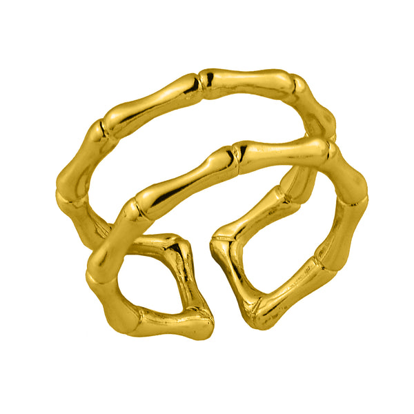 Δαχτυλίδι Από Ορείχαλκο Επιχρυσωμένο 24Κ Bones KNI38659