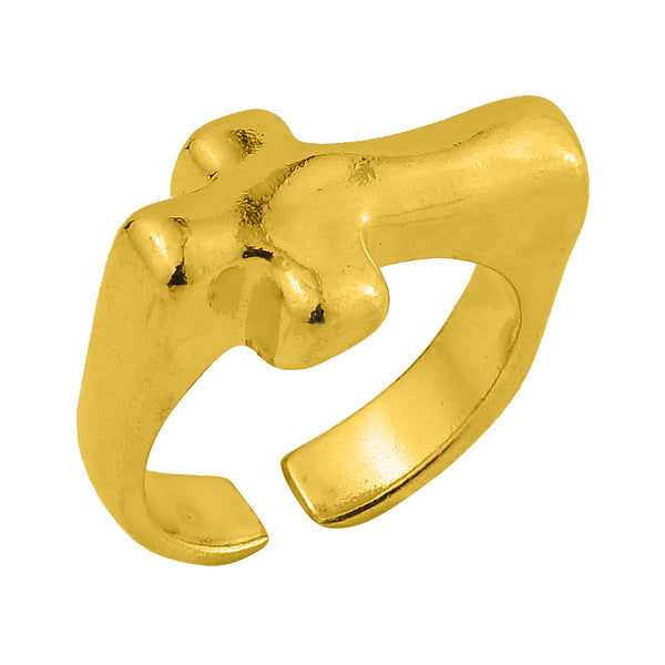 Δαχτυλίδι Από Ορείχαλκο Επιχρυσωμένο 24Κ Σταυρός KPF38741