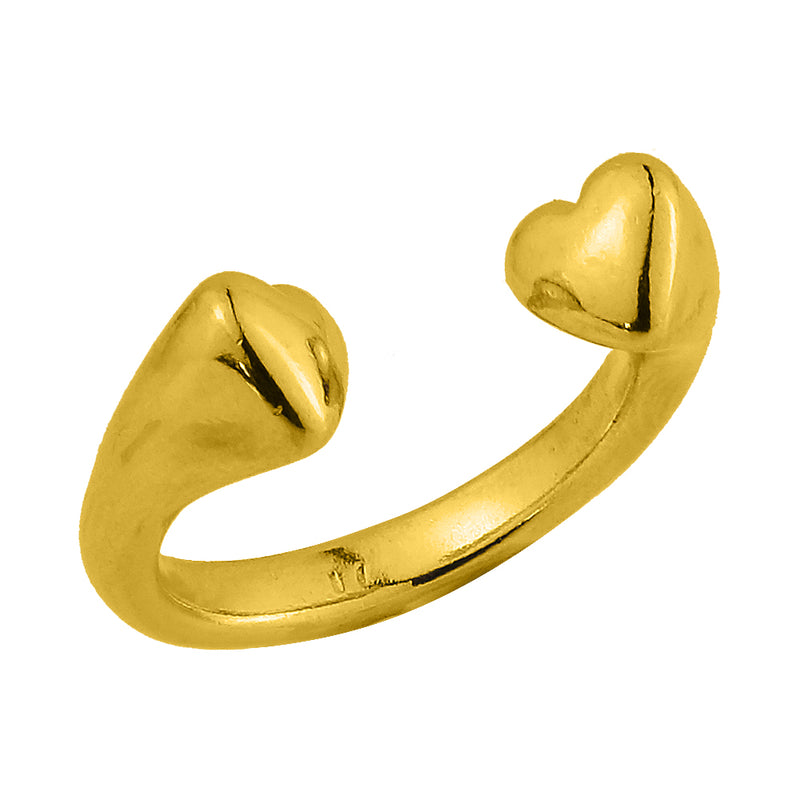 Δαχτυλίδι Από Ορείχαλκο Επιχρυσωμένο 24Κ Καρδιές KPF38755