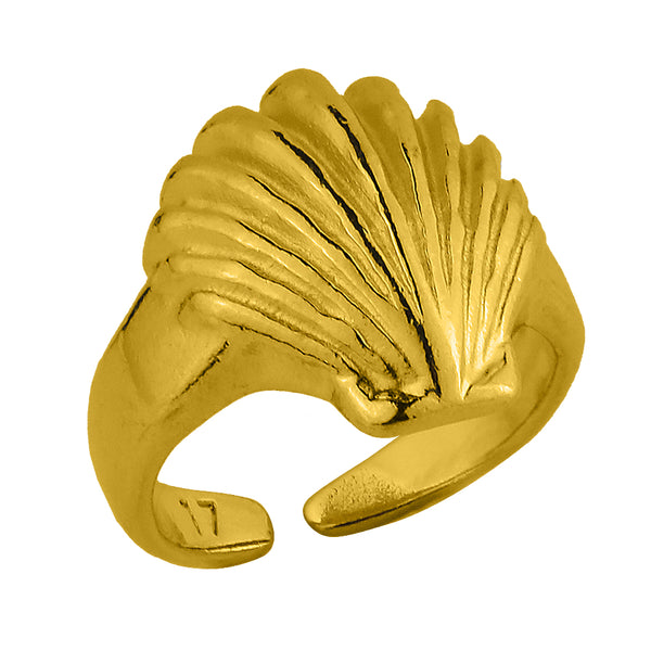 Δαχτυλίδι Από Ορείχαλκο Επιχρυσωμένο 24Κ Κοχύλι KPF38761