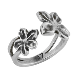 Δαχτυλίδι Από Ορείχαλκο Επαργυρωμένο Με Λουλούδια KPF38766