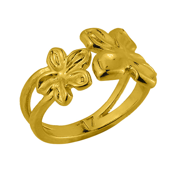 Δαχτυλίδι Από Ορείχαλκο Επιχρυσωμένο 24Κ Με Λουλούδια KPF38767