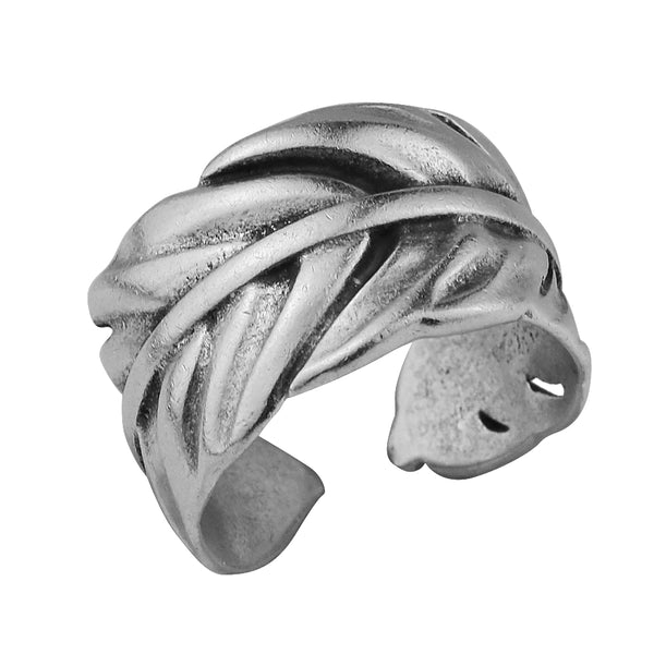 Δαχτυλίδι Από Ορείχαλκο Επαργυρωμένο Φτερό KPF38789