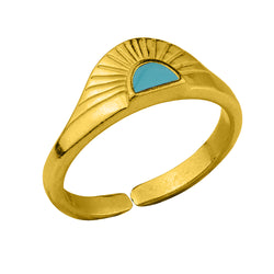 Δαχτυλίδι Από Ορείχαλκο Επιχρυσωμένο 24Κ Ήλιος KPF38804
