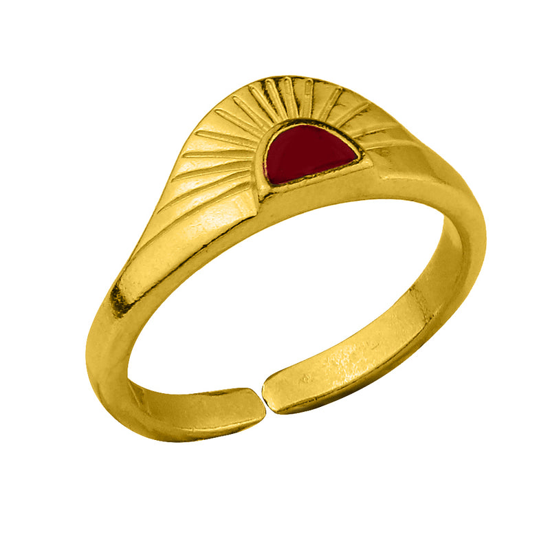 Δαχτυλίδι Από Ορείχαλκο Επιχρυσωμένο 24Κ Ήλιος KPF38805