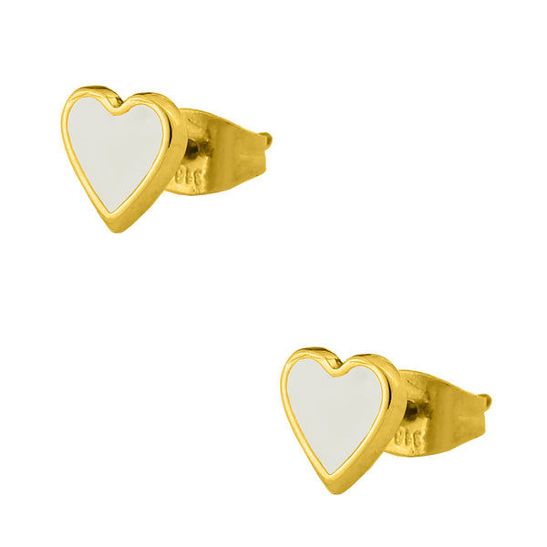Σκουλαρίκια Από Ορείχαλκο Επιχρυσωμένο 24Κ Με Καρδιά KPF42432