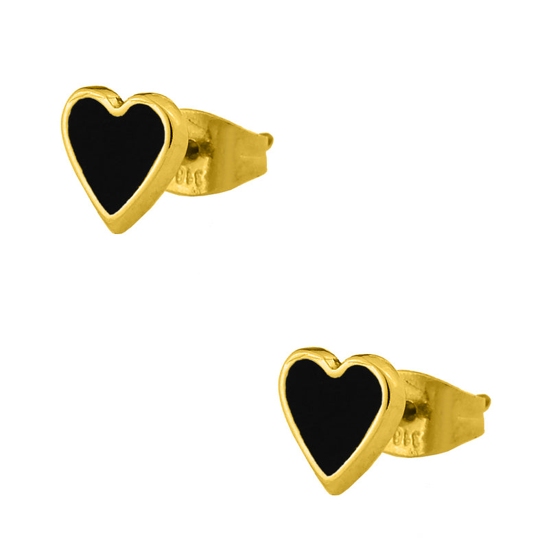 Σκουλαρίκια Από Ορείχαλκο Επιχρυσωμένο 24Κ Με Καρδιά KPF42434