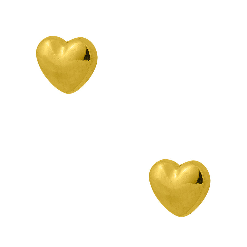 Σκουλαρίκια Από Ορείχαλκο Επιχρυσωμένο 24Κ Με Καρδιά KPF42438