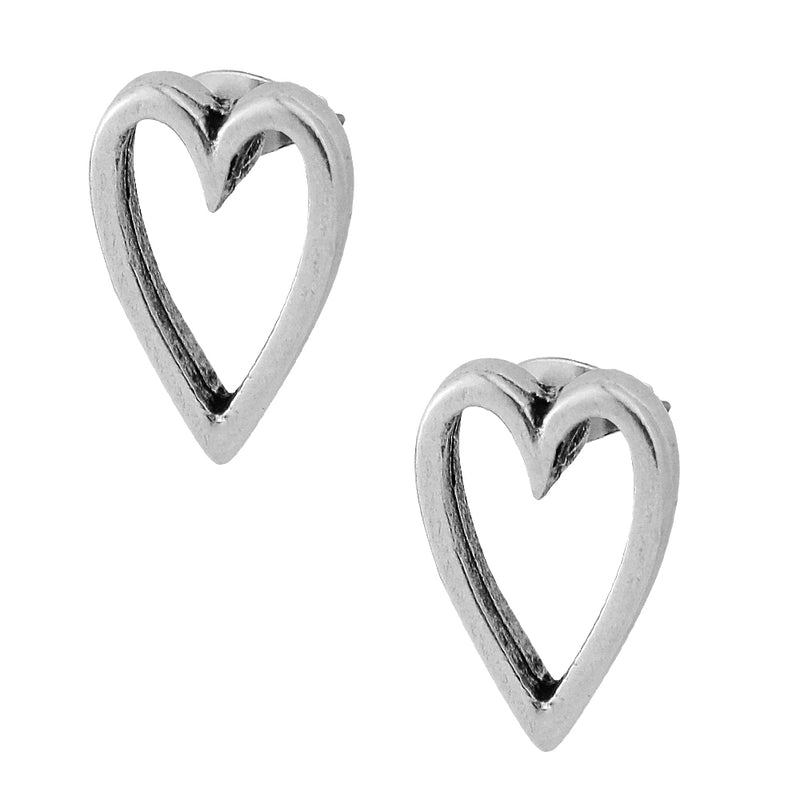 Σκουλαρίκια Από Ορείχαλκο Επαργυρωμένο Με Καρδιά KPF42439